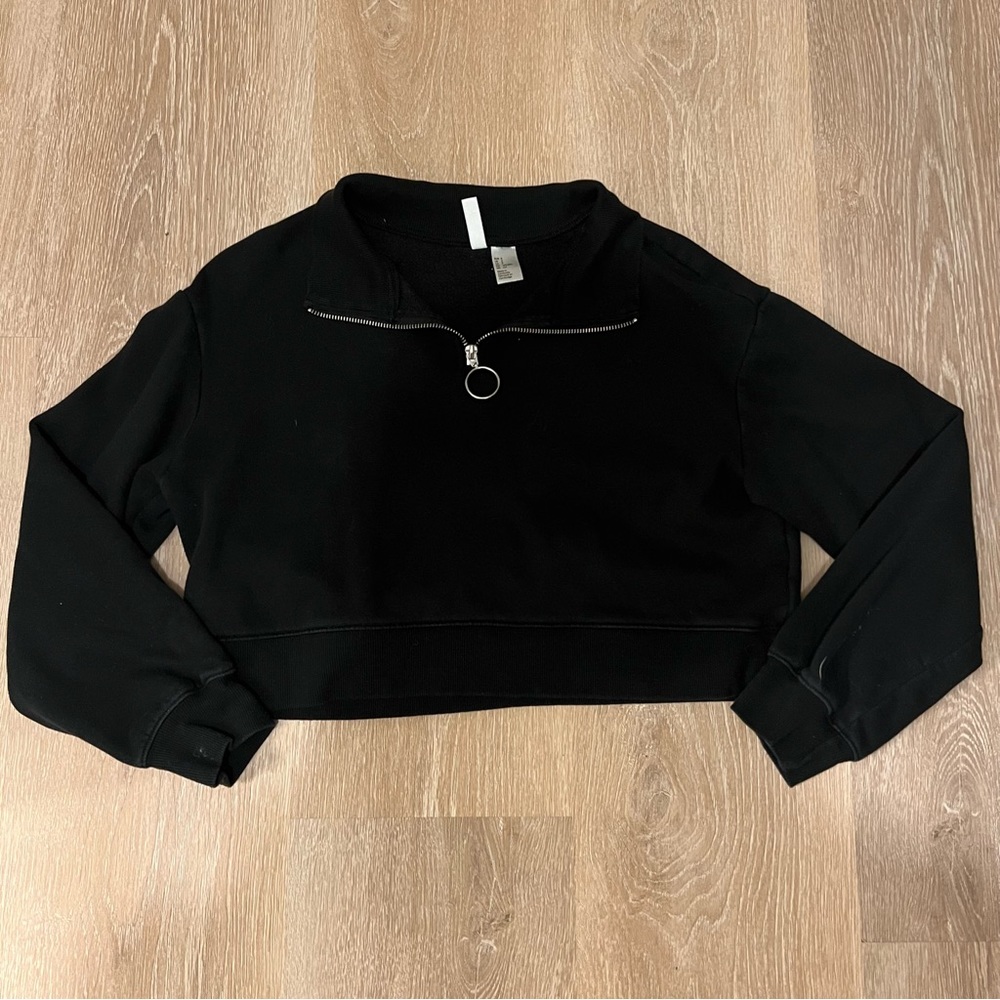 h&m cropped quarter zip